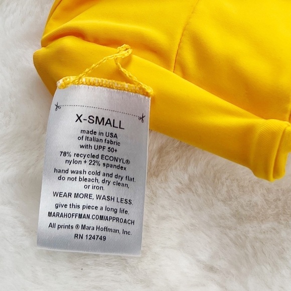 NWT Mara Hoffman Abigail Bandeau Tie Back Bikini Top Sprint Yellow - Picture 9 of 9